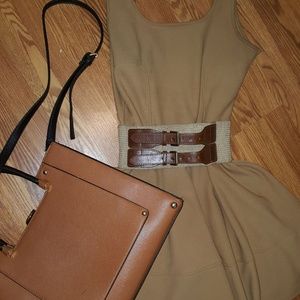 Laptop, Work Bag- Cognac, Black, Leather